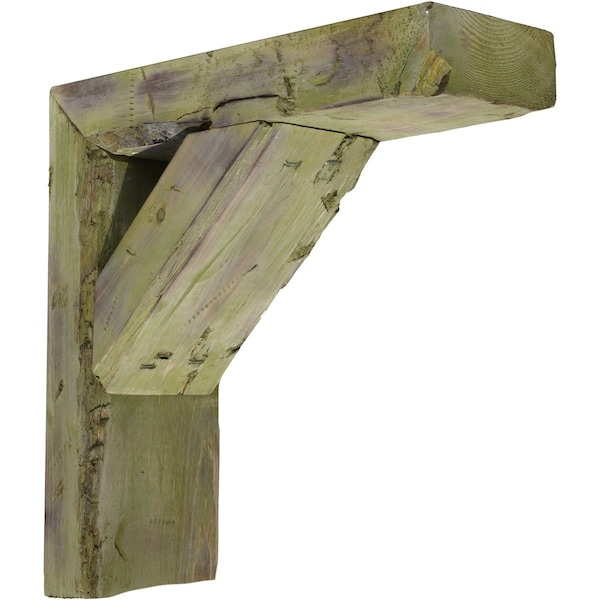 Ekena Millwork 3 1/2"W x 8"D x 8"H Vintage Farmhouse Bracket, Barnwood Decor Collection, Restoration Green BKTB03X08X08TRGR - main